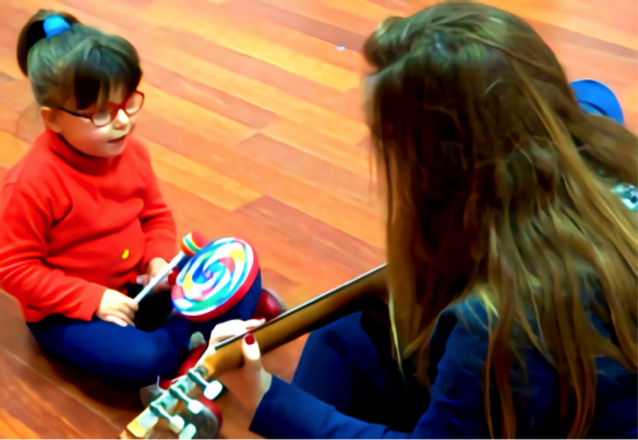 niños con smith en musicoterapia